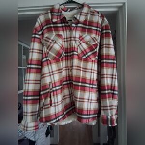 Sage Plaid Jacket Sherpa Interior- Red And Cream XL